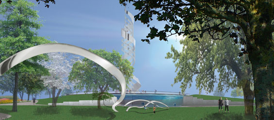 Landscape Architecture Students Recognized in Design Competition Adel Vaughn and Mary Nell Patterson’s award-winning design, “Silver Spire,” 
