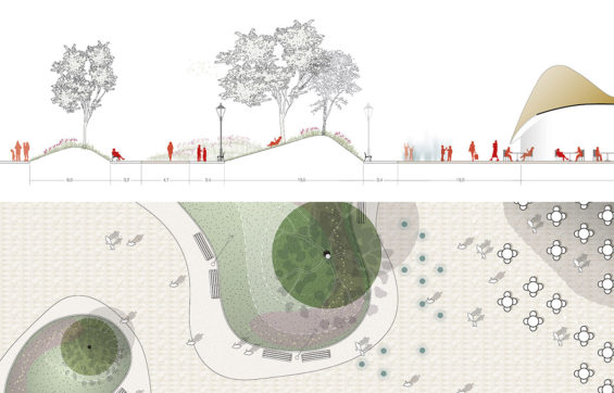 Team Delva-16-©-DELVA-Landscape-Architects-Urbanism-Powerhouse-Amvest-Synchroon-KJ-Plein-Centraal-station-Den-Haag-Koekamp-Park-Entree_Snede-Paviljoen-en-Parkheuvels