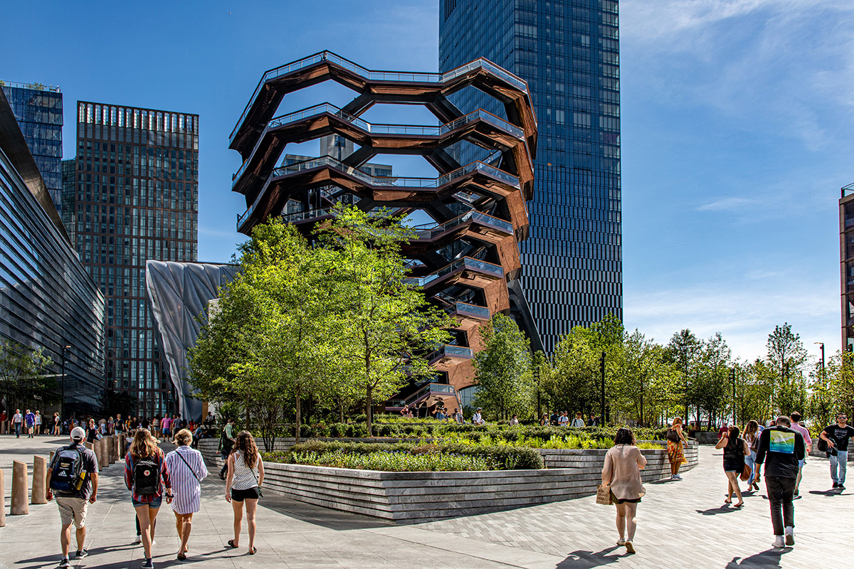 The Hudson Yards Public Square and Gardens were envisioned as a contemporary plaza