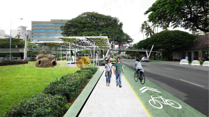 Pulsivity People Shared Path Raised Bikeway Pedestrians Concept Render Perspective