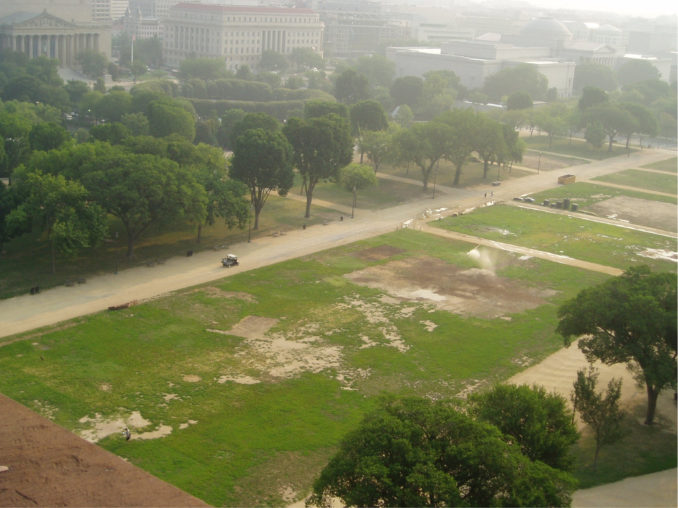 The National Mall Washington D.C. - poor quality turf
