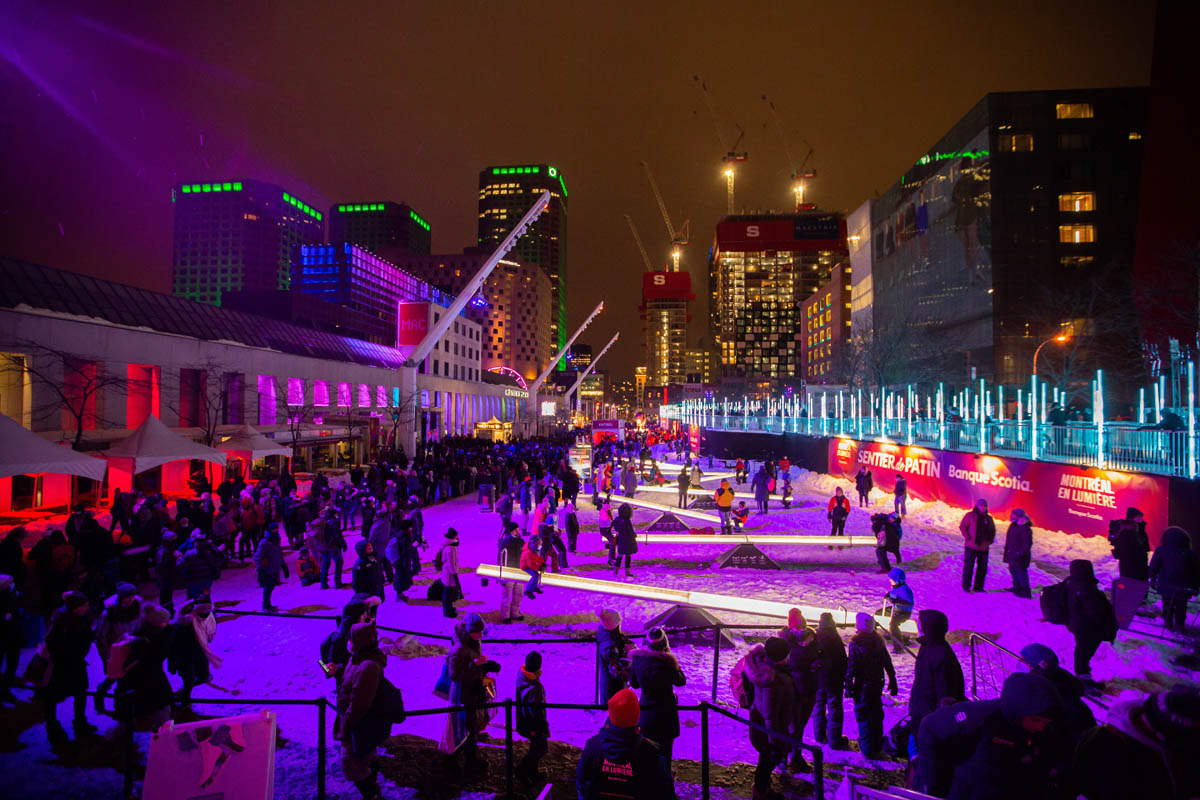 The Montréal en Lumière Festival Opens a 1000footlong Skating Loop
