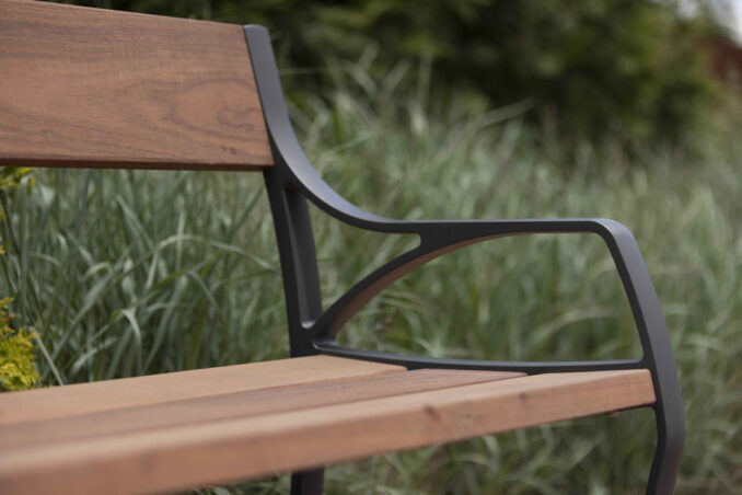 Northport Collection from Landscape Forms. bench armrest