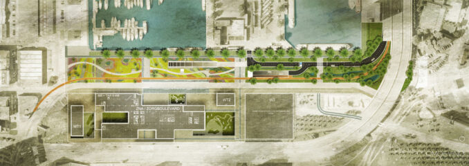 A green edge along the docks - concept landscape plan