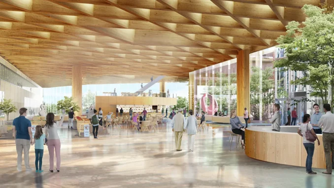 A group of people in a building