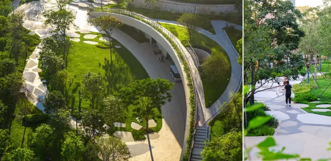 Honggang Park - land bridge