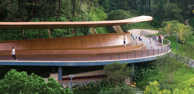 Honggang Park - view to landscape from pavilion