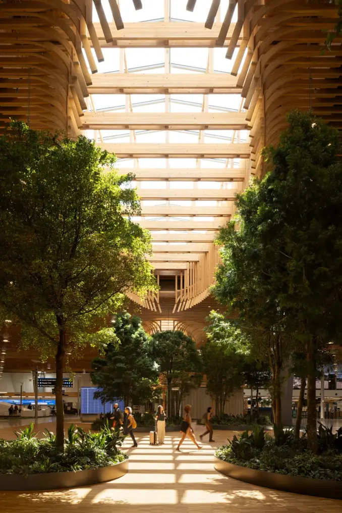 PDX Airport Main Terminal Landscape with Trees